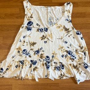 American Eagle Floral crop tank xs